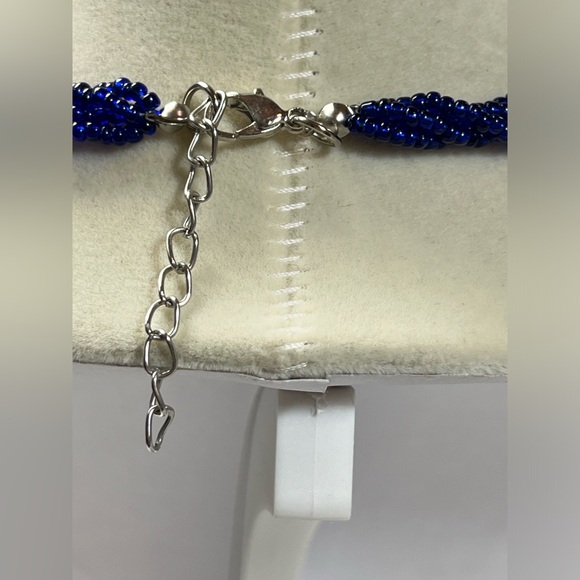 The Artesian Collection Blue Glass Seed Necklace and Blue Glass Pendant - Picture 5 of 5